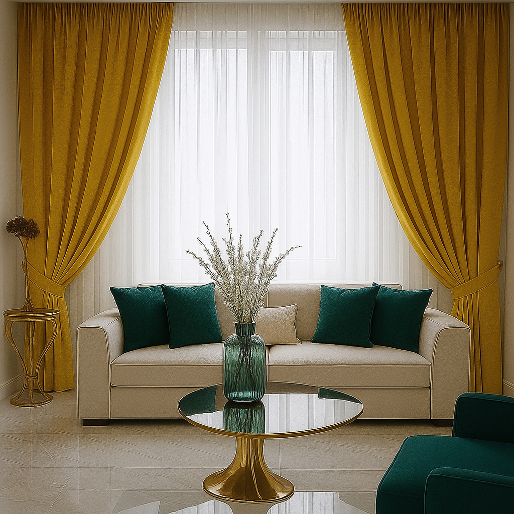 Draperie Velvet 201 – Galben Muștar Blackout din Catifea de Lux